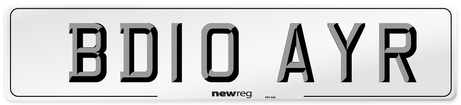 BD10 AYR Number Plate from New Reg